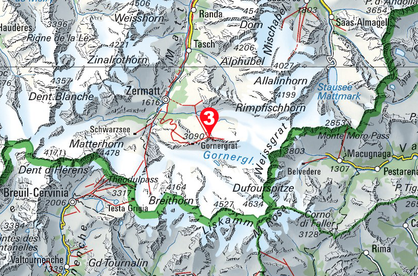 Karte Jungfraujoch